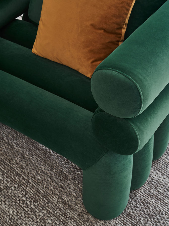 Living Room Velvet Single Lounge Sofa Chair Italian Minimalist Hotel Furniture 3