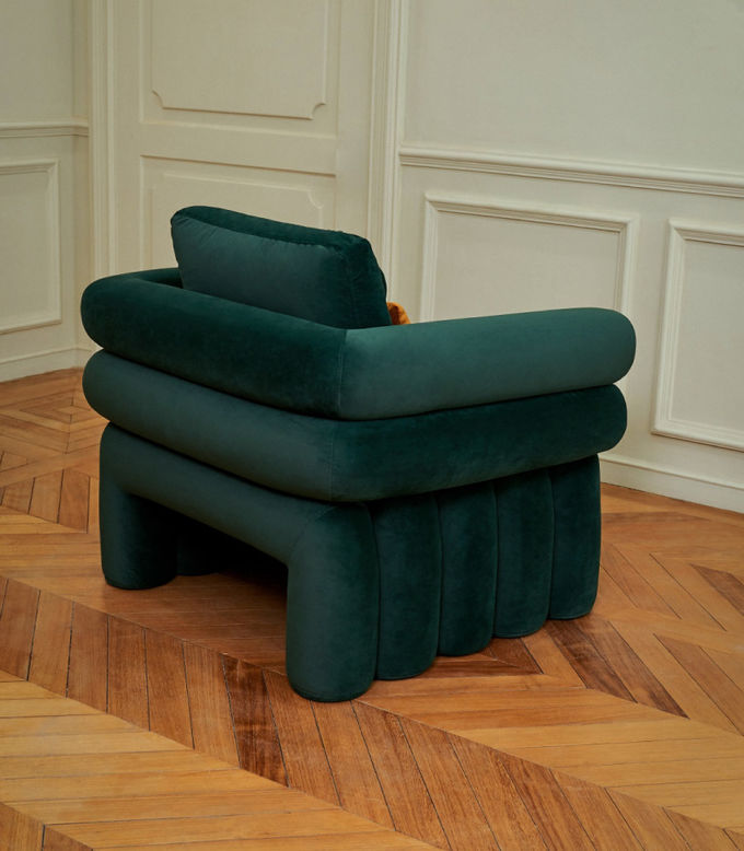 Living Room Velvet Single Lounge Sofa Chair Italian Minimalist Hotel Furniture 1