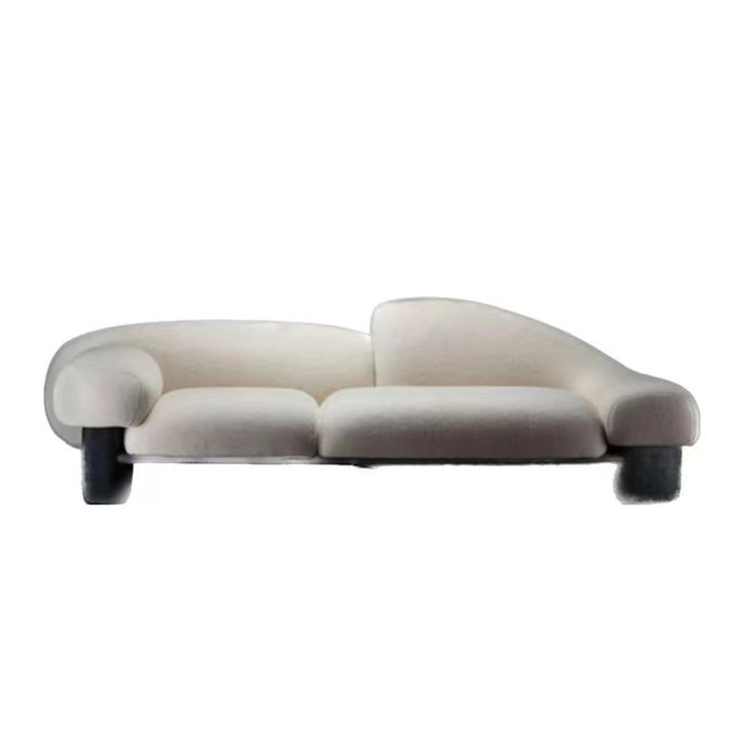 Italian Minimalist Hotel Lobby Furniture Nordic Fabric Cloud Shape Light Luxury Curved Sofa 1