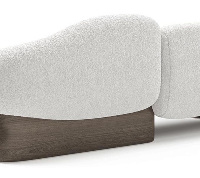 Italian Minimalist Hotel Lobby Furniture Nordic Fabric Cloud Shape Light Luxury Curved Sofa 0