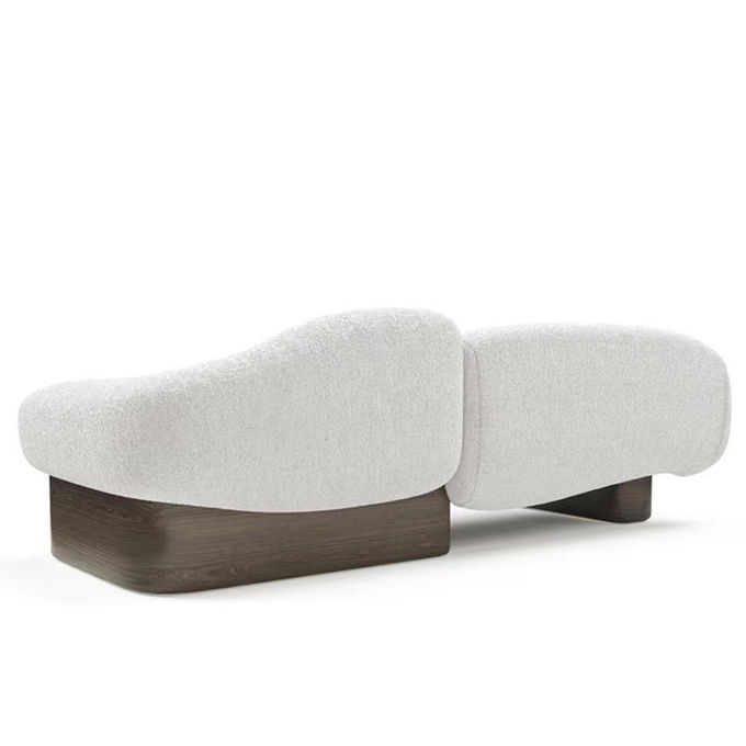 Italian Minimalist Hotel Lobby Furniture Nordic Fabric Cloud Shape Light Luxury Curved Sofa 3