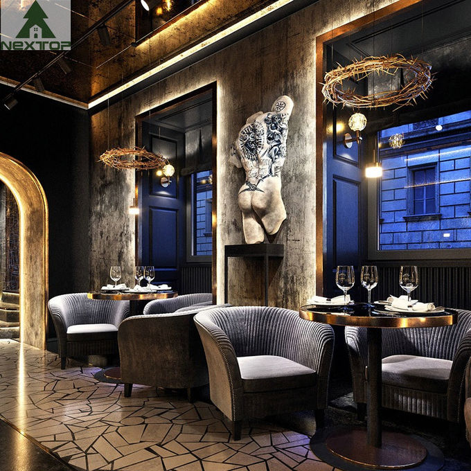 Customization Pub Table Chairs Combination Metal Leisure Drinks Table Fabric Sofa Card Seat 1