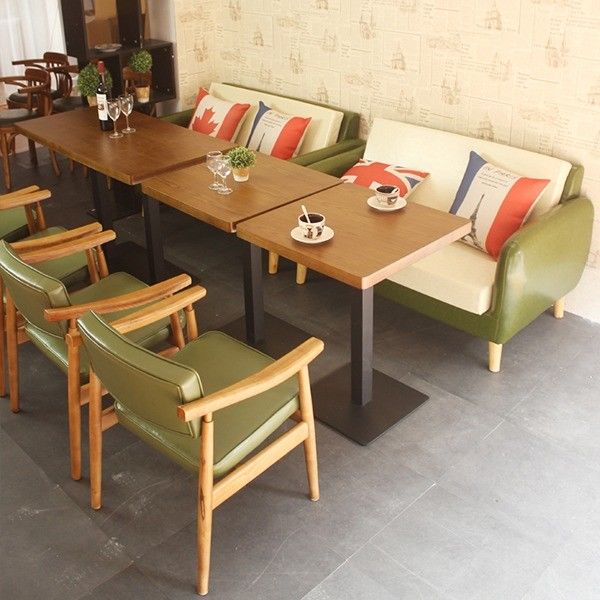 Custom Dining Furniture Green Wood Chair Cafe Loft Table Hotel Restaurant Banquet 2