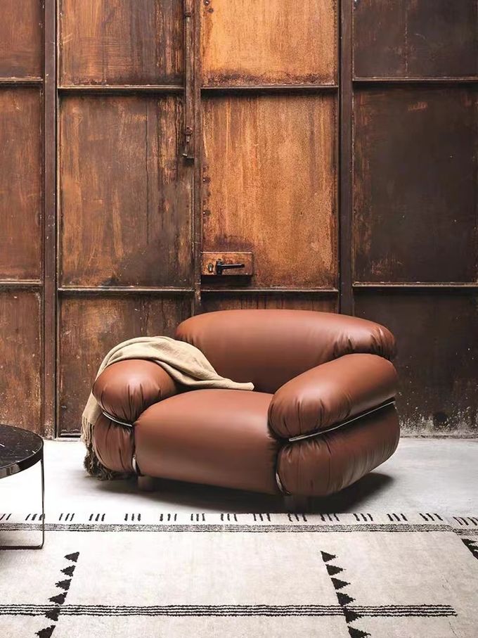 OEM Hotel Bedroom Furniture Fabric Single Black Sofa Chair Puffy Exterior Villa Living Room 2