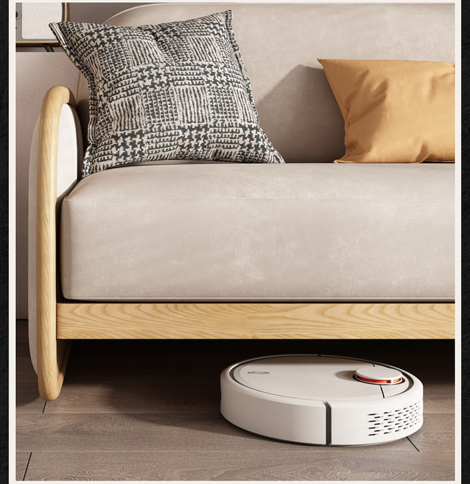 Multi Functional Hotel Lobby Furniture Nordic Simple Solid Wood Fabric Sofa 0