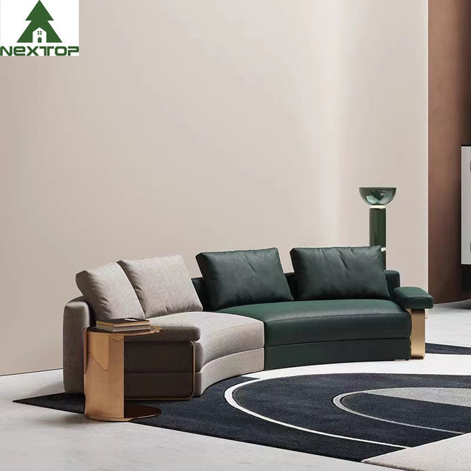 High End Hotel Lobby Furniture Reception Combination Sofa Set Leather Curved 1