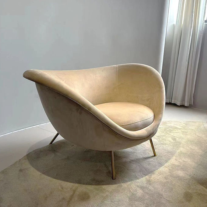 Minimalist Modern Hotel Lobby Furniture Single Velvet Lounge Sofa Chair 3