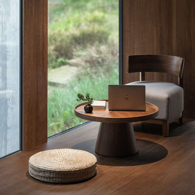 Brown Color Hotel Restaurant Furniture 4 Seater Box Wooden Dining Table Set 2