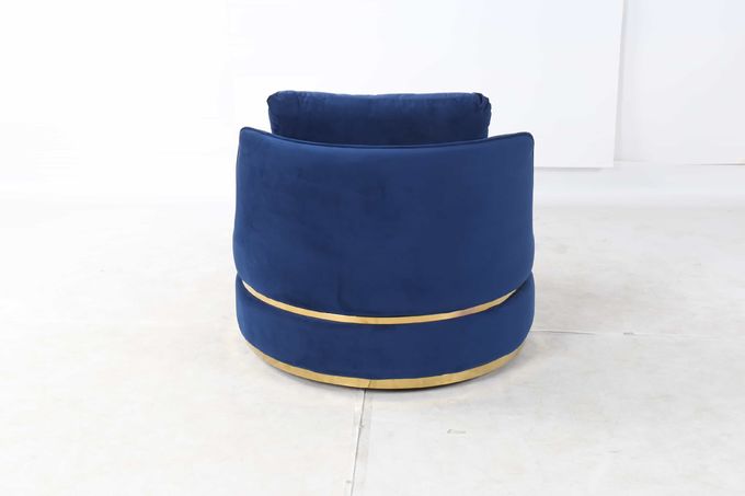 Standard Size Hotel Lobby Furniture Round Rotatable Italian Top Grade Velvet Single Lounge Chair 1