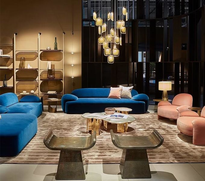 Nordic Minimalist Hotel Lobby Furniture  Home Velvet Lazy Single Lounge Chair 2