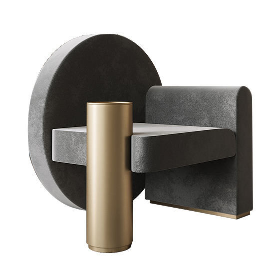 Fashion Creative Hotel Lobby Furniture Reception Velvet Metal Lounge Chair 0