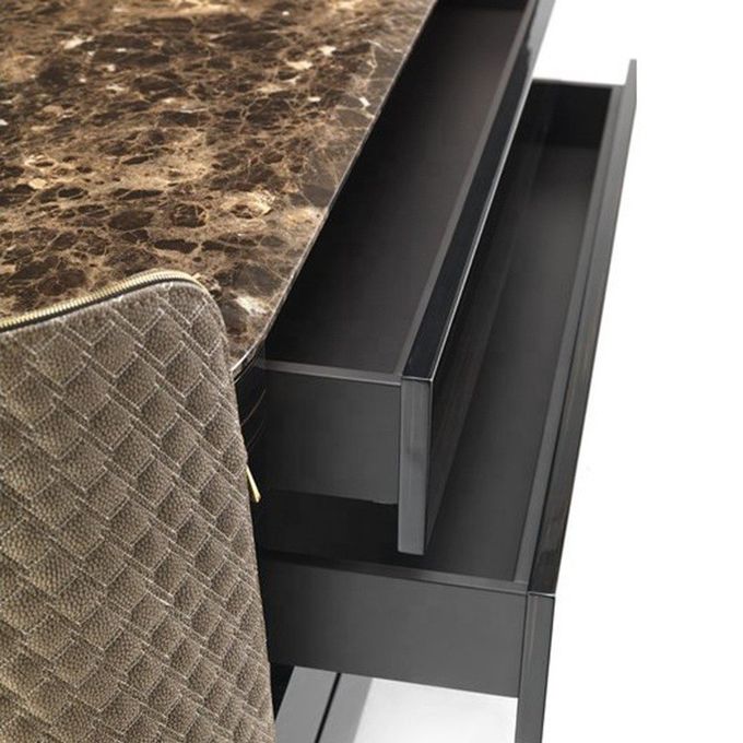 75 Inch TV Stand Set Modern Metal Luxury Room Furniture Marble Top Storage Cabinet 2