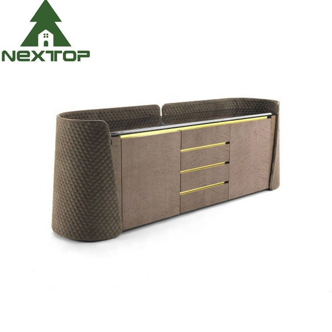 75 Inch TV Stand Set Modern Metal Luxury Room Furniture Marble Top Storage Cabinet 3