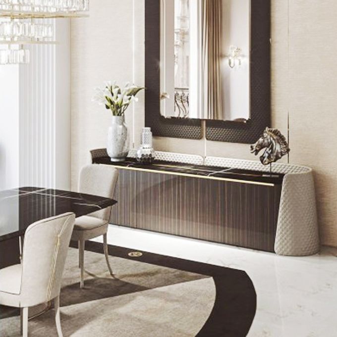 75 Inch TV Stand Set Modern Metal Luxury Room Furniture Marble Top Storage Cabinet 4