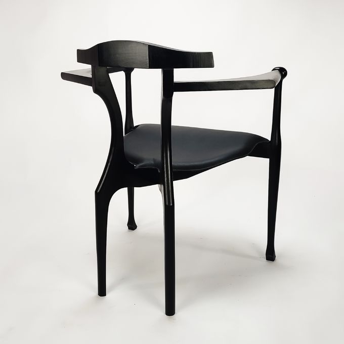 Italian Style Minimalist Hotel Restaurant Furniture Genuine Leather Solid Wood Dining Chair 3