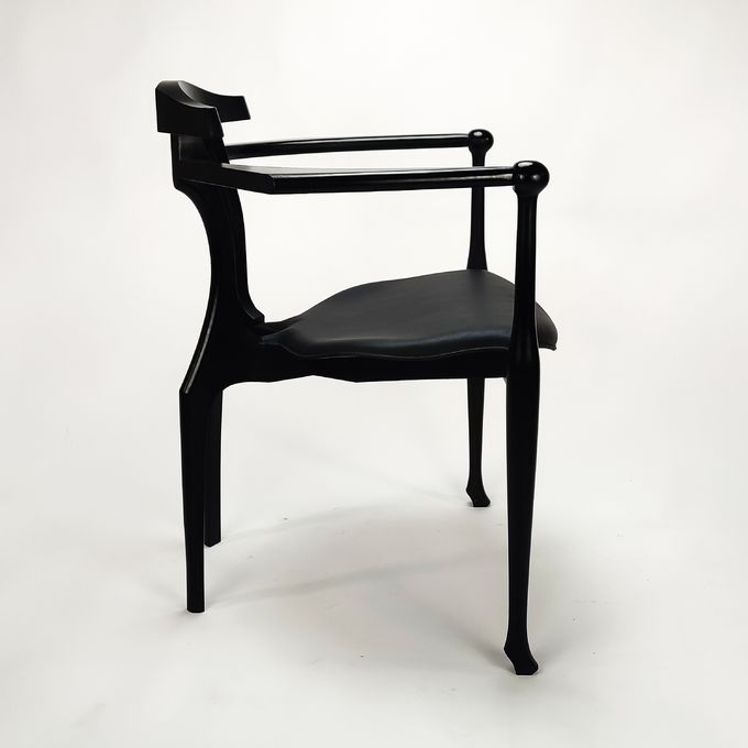 Italian Style Minimalist Hotel Restaurant Furniture Genuine Leather Solid Wood Dining Chair 2