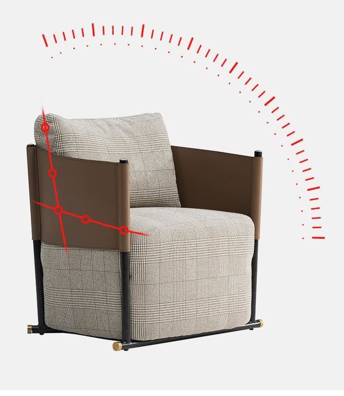 Nordic Single Sofa Chair Modern Leisure Fabric Stainless Steel 5