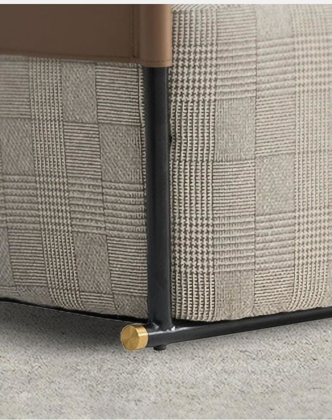 Nordic Single Sofa Chair Modern Leisure Fabric Stainless Steel 4