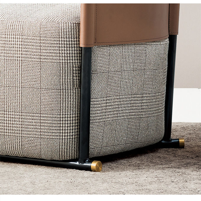 Nordic Single Sofa Chair Modern Leisure Fabric Stainless Steel 0