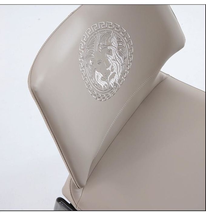 Italian Minimalist Hotel Restaurant Furniture Comfortable Backrest Metal Leather Dining Chair 1