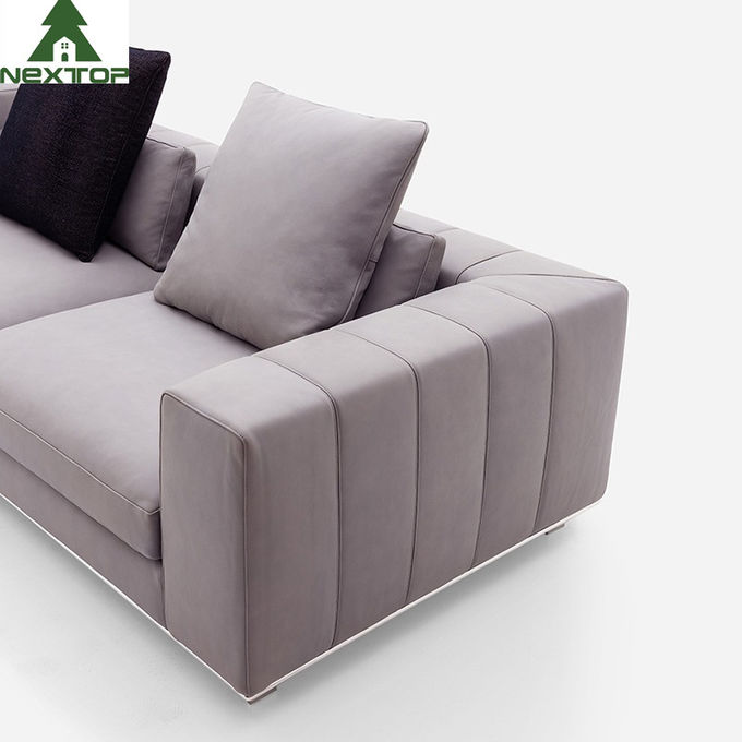 OEM Hotel Lobby Furniture Modular Sofa Set Leather Fabric Straight Sofa Living Room 2