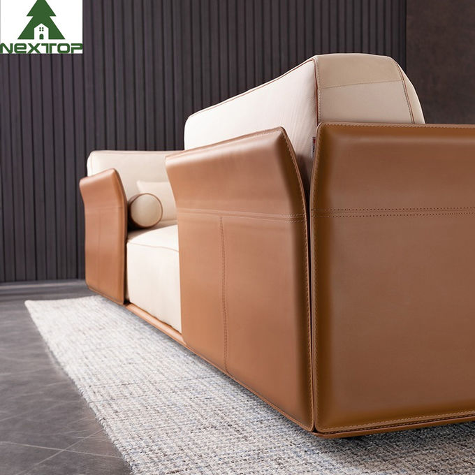 Modern Interior L Shape Sofa Set Luxury Leather Hotel Lobby Office Area 3