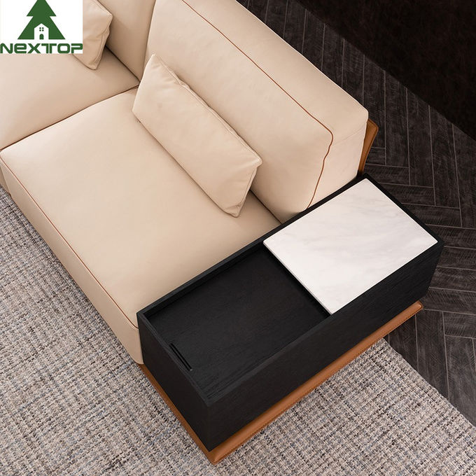 Modern Interior L Shape Sofa Set Luxury Leather Hotel Lobby Office Area 2