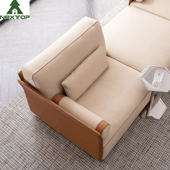 Modern Interior L Shape Sofa Set Luxury Leather Hotel Lobby Office Area 1