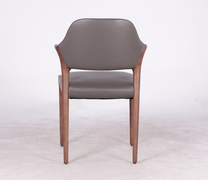 Restaurant Solid Wood Dining Chair Creative Soft Backrests Cow Corner Shape Armrests 1