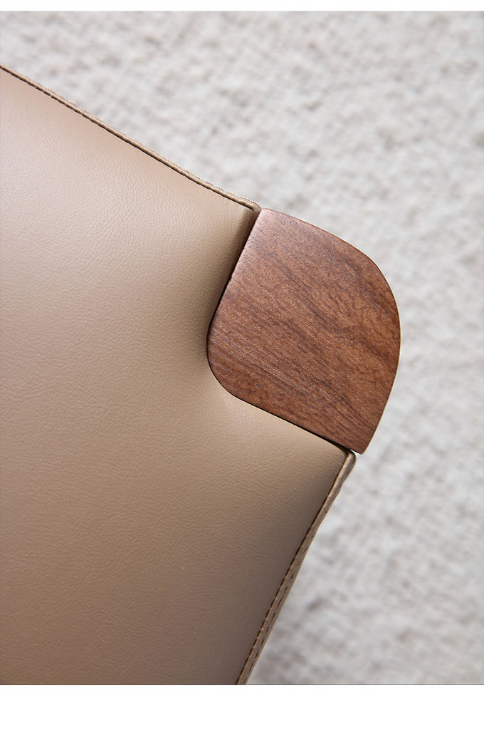 Restaurant Solid Wood Dining Chair Creative Soft Backrests Cow Corner Shape Armrests 3