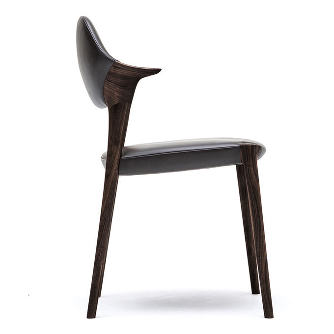 Restaurant Solid Wood Dining Chair Creative Soft Backrests Cow Corner Shape Armrests 4