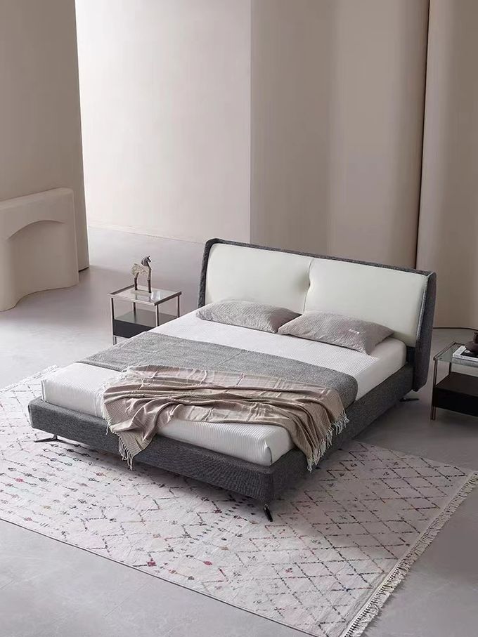 Villa Upscale Bedroom Sets Home Modern Simple Fabric Upholstered Bed 0