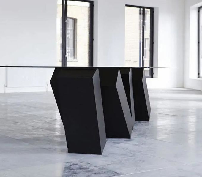 Novel Style Fashion Square Long Dining Table Acrylic Personality Base Design 1