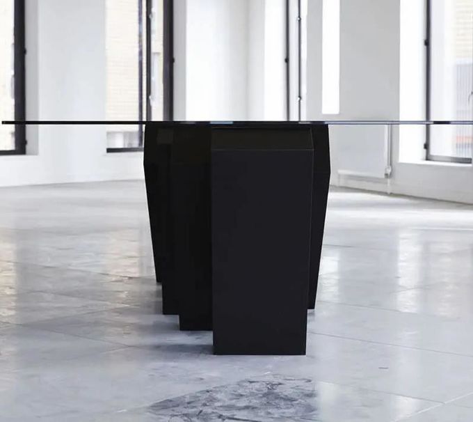 Novel Style Fashion Square Long Dining Table Acrylic Personality Base Design 2