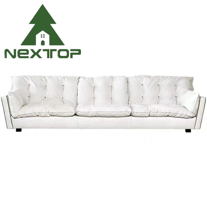 Light Green Comfortable Fabric 3 4 5 6 Seater Long Sofa Customization 2