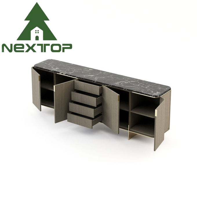 Modern Kitchen Marble Cabinets Wooden Italian Upholstery Sideboard Cabinets 0