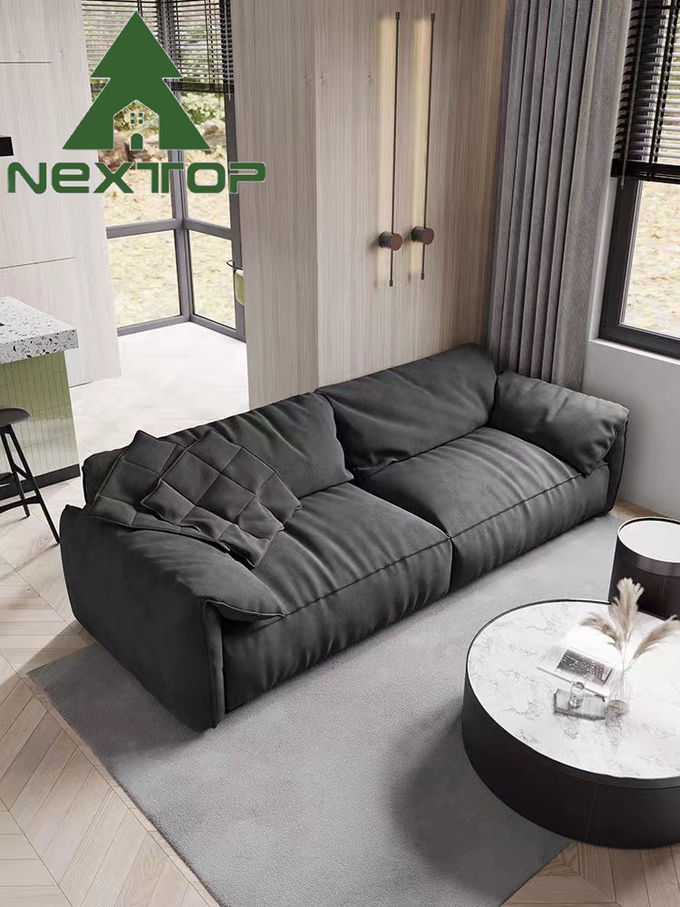 Custom Modern Deep Blue Fabric Interior Sofa 2 3 4 Seating For Home Villa Hotel 2