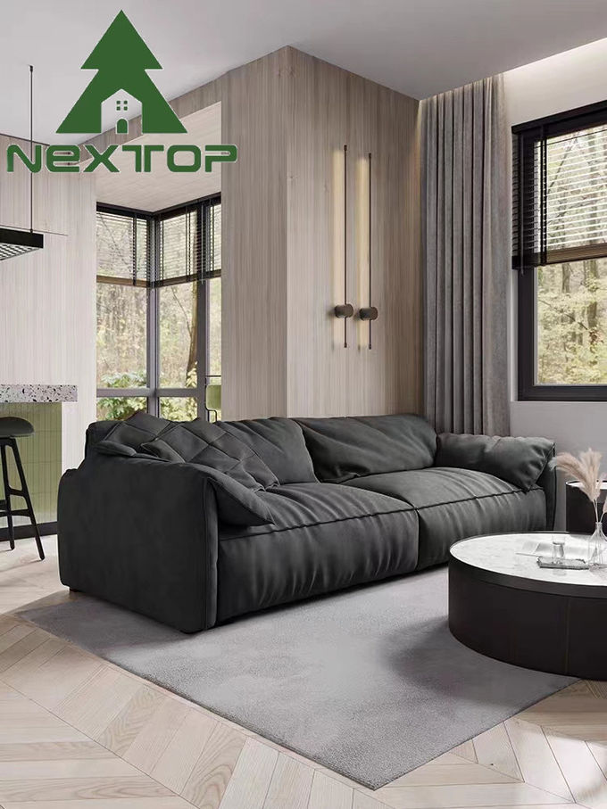 Custom Modern Deep Blue Fabric Interior Sofa 2 3 4 Seating For Home Villa Hotel 4