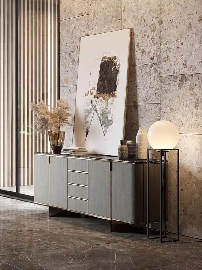 Modern Kitchen Marble Cabinets Wooden Italian Upholstery Sideboard Cabinets 1