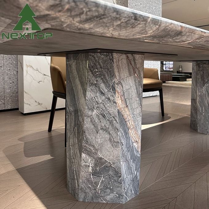 OEM Dining Room Furniture For 8-12 Full Marble Rectangular Dining Table Set 1