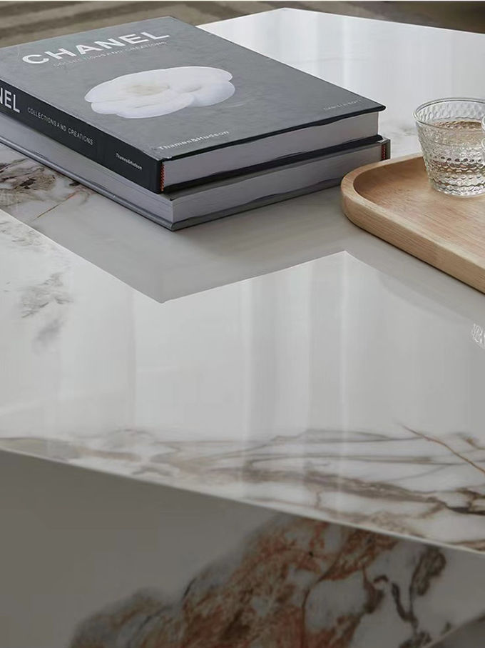 Custom Hotel Coffee Table Creative Diamond Polygon Marble Color 1