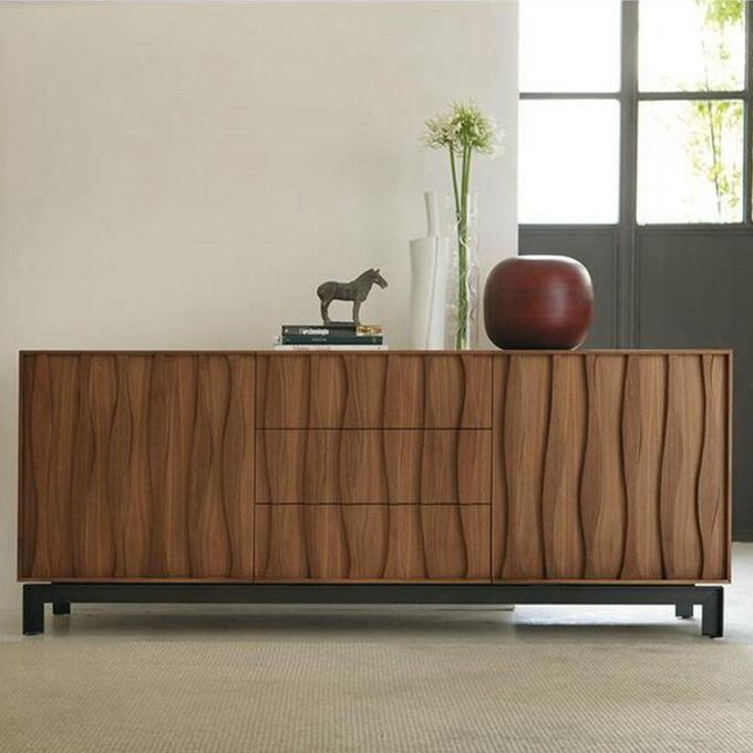 Black Walnut High End Storage Cabinet Dining Sideboard Antique Vintage Style 1