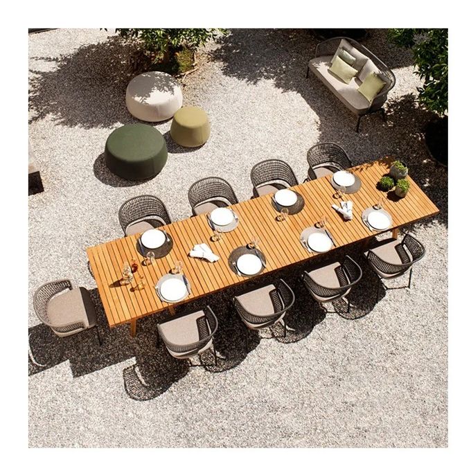 Durable Simple Patio Furniture Garden Table And Chairs Teak Outdoor Dining Set 1