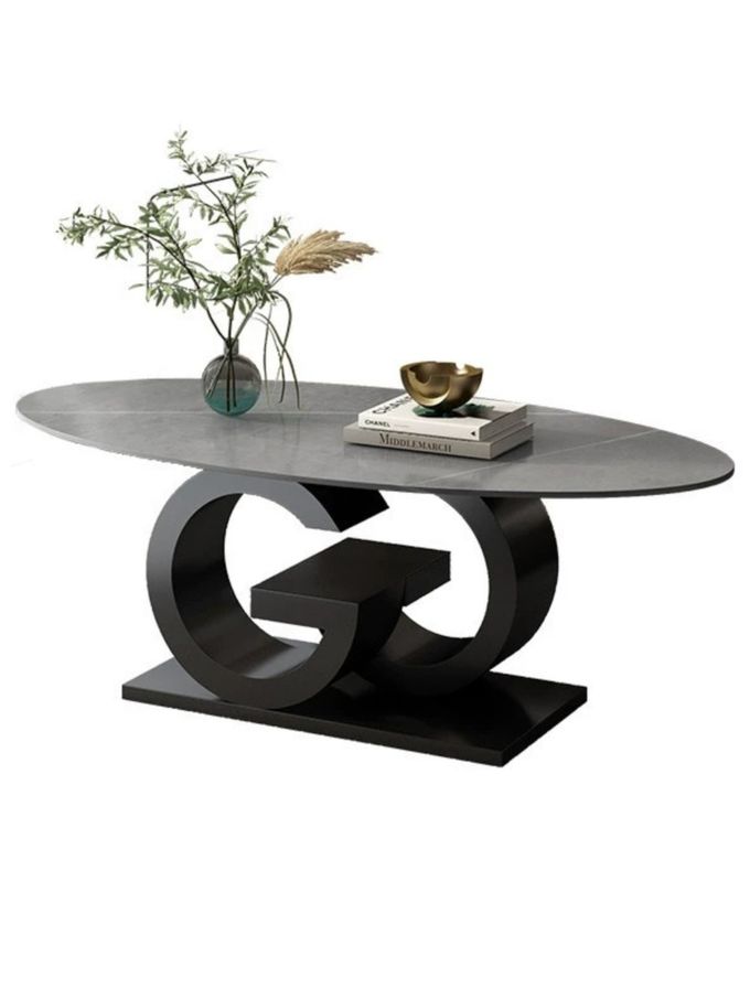 Minimalist Italian Creative Oval Marble Top Coffee Table Customized Size 3