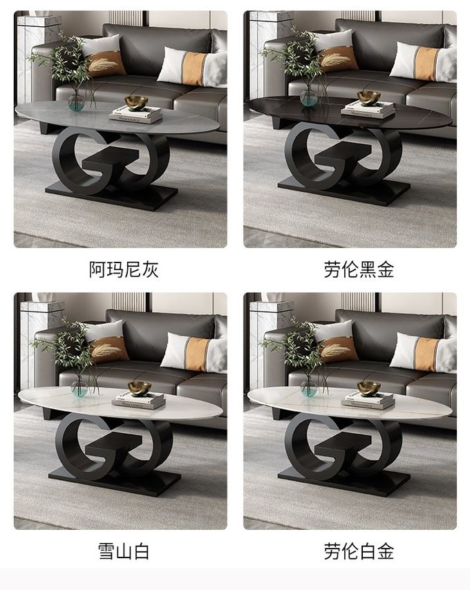 Minimalist Italian Creative Oval Marble Top Coffee Table Customized Size 1