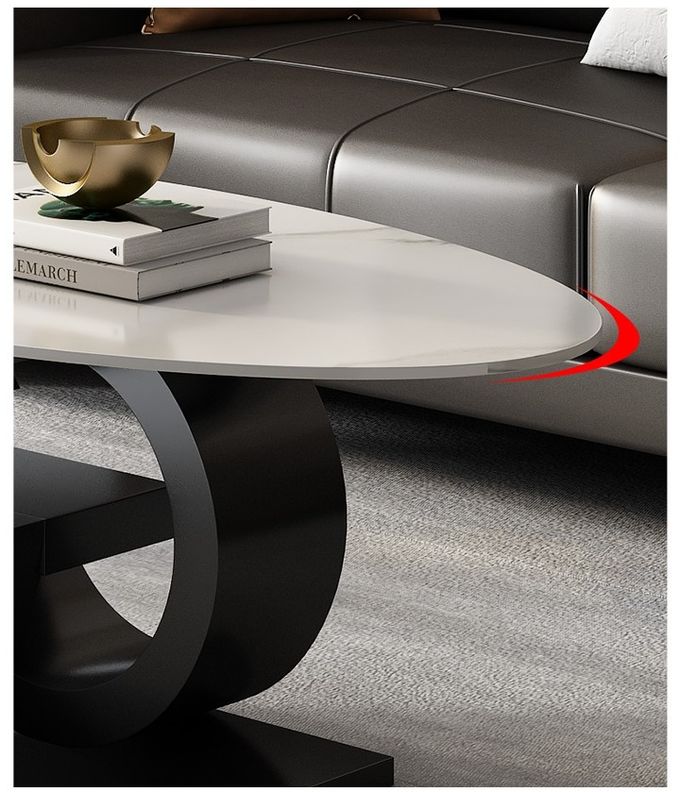 Minimalist Italian Creative Oval Marble Top Coffee Table Customized Size 0