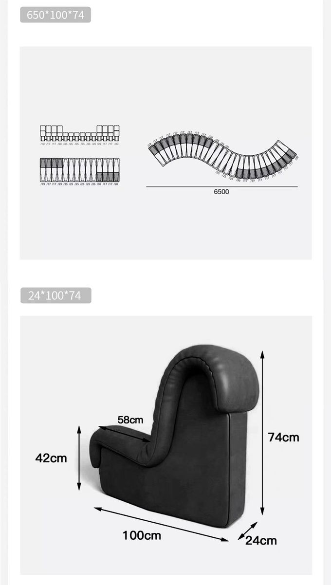 Customisable Curved Card Seating Booth Sofa for Hotel Lobby and Grand Villa in Custom Size 1