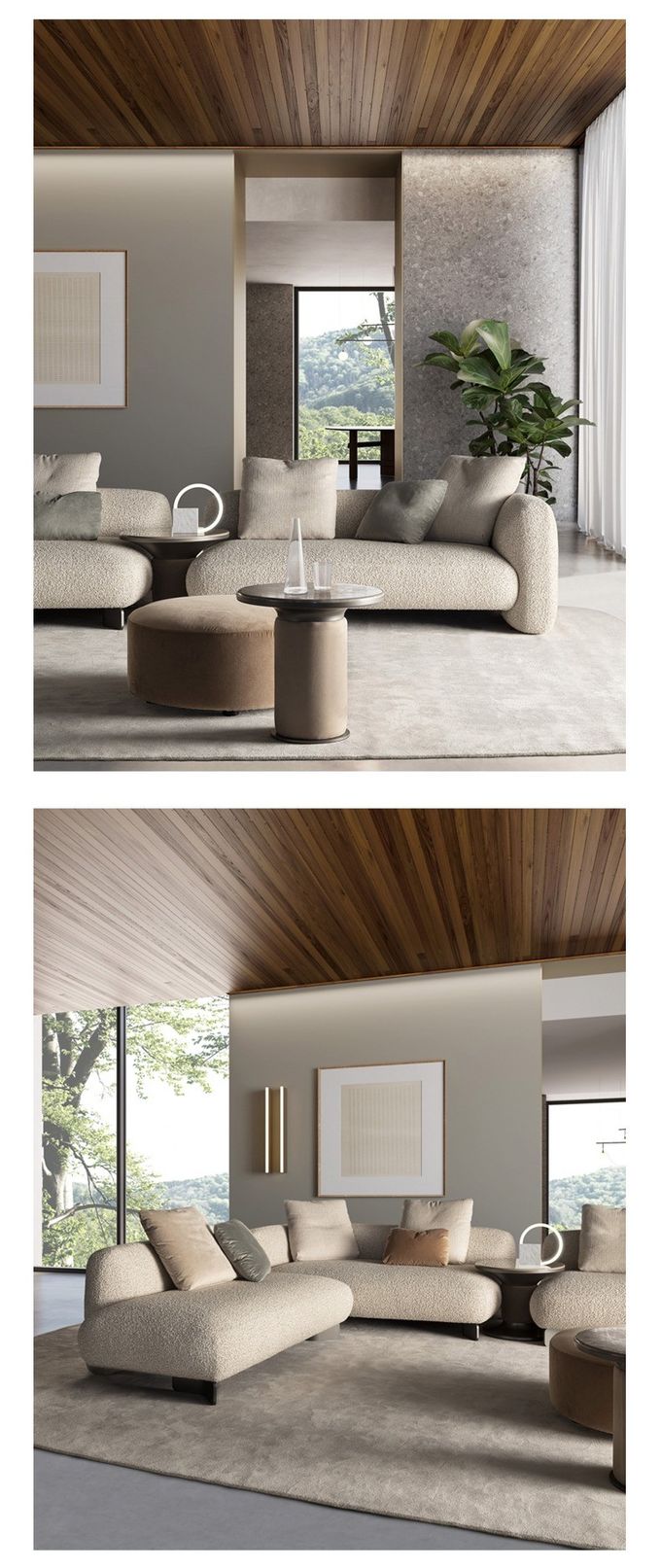 Modern Sofa Cream Style Casual Lobby Reception Sofa Set Cotton Fabric 5