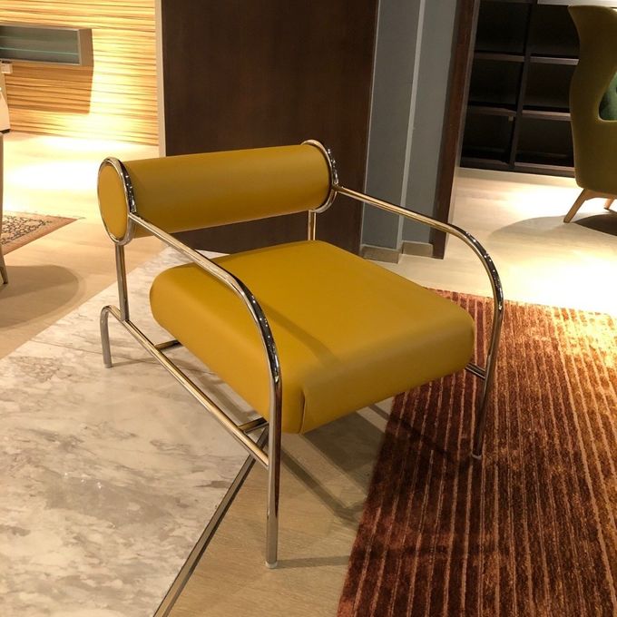 Modern Chair Medieval Minimalist Leisure Chair Stainless Steel Frame 5