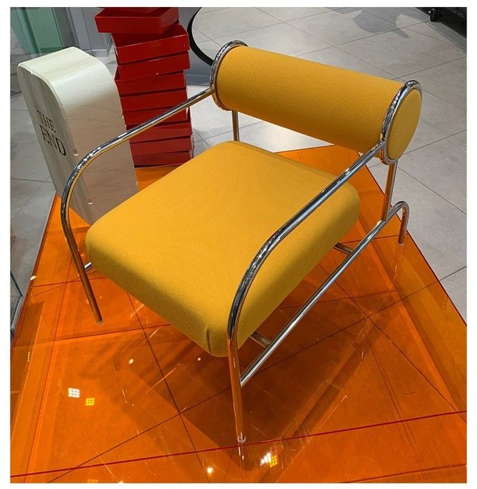 Modern Chair Medieval Minimalist Leisure Chair Stainless Steel Frame 2